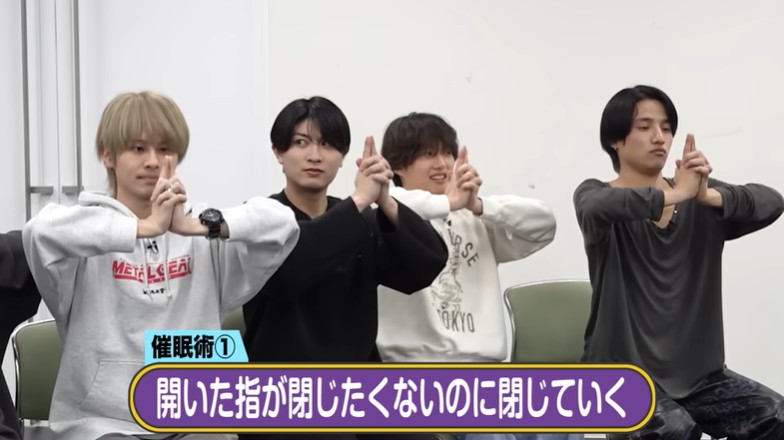 B&ZAIが指がくっつく催眠術をかけられる